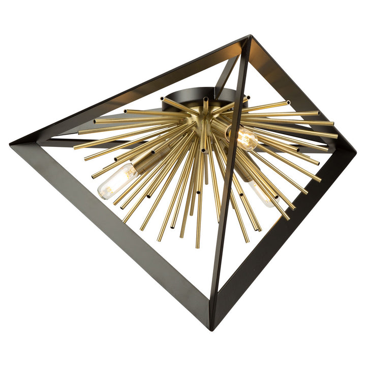 Artcraft Sunburst AC11442 Ceiling Light - Matte Black & Satin Brass