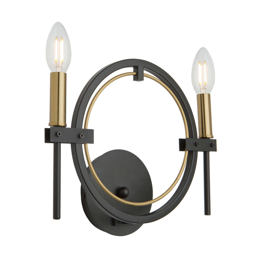 Artcraft Anglesey AC11452 Wall Light - Matte Black & Harvest Brass