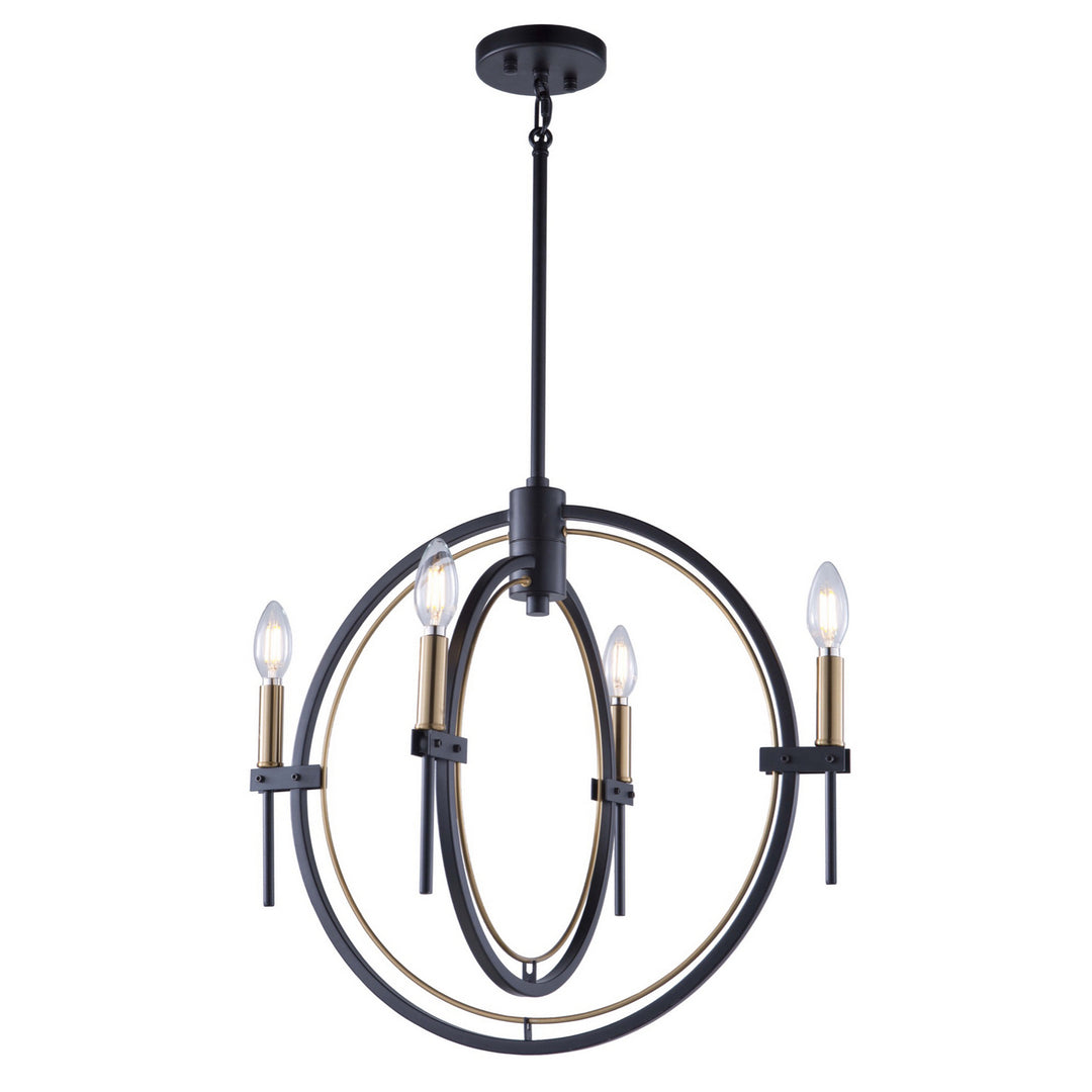 Artcraft Anglesey AC11454 Chandelier Light - Matte Black & Harvest Brass