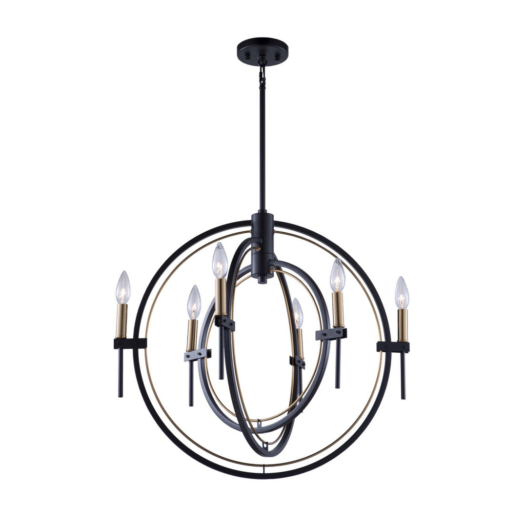 Artcraft Anglesey AC11456 Chandelier Light - Matte Black & Harvest Brass