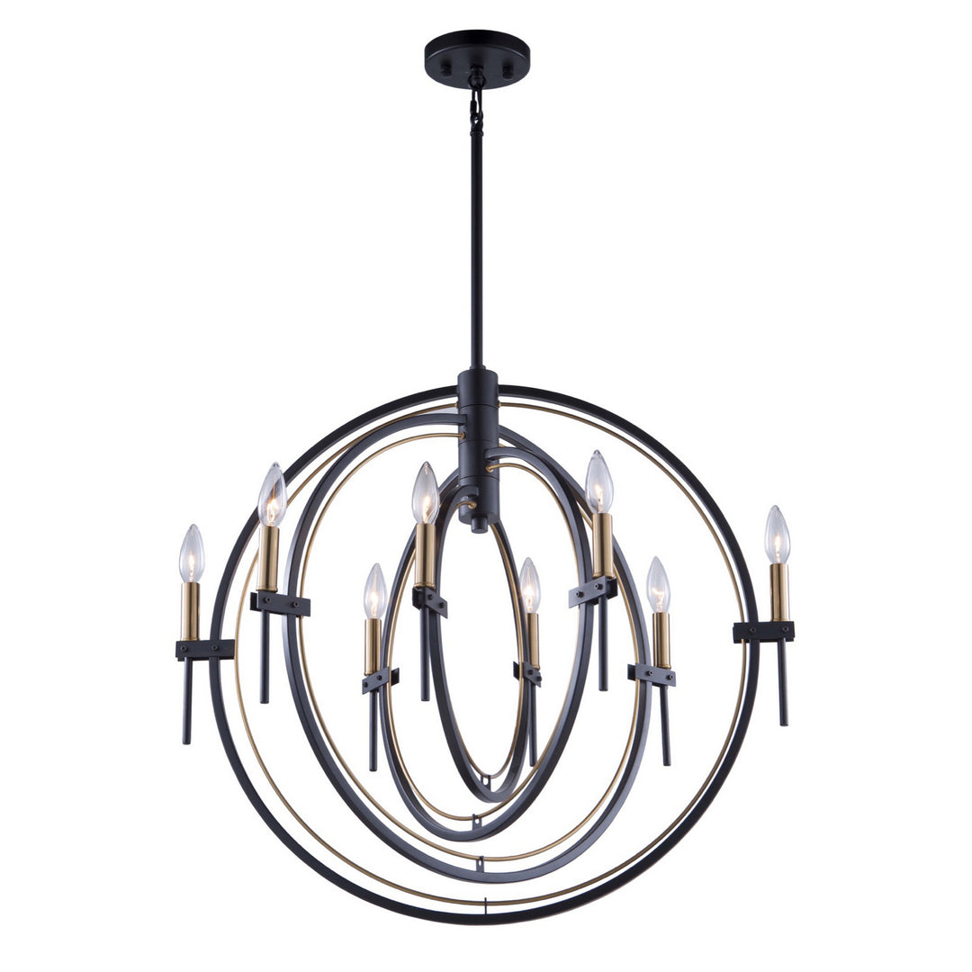 Artcraft Anglesey AC11458 Chandelier Light - Matte Black & Harvest Brass