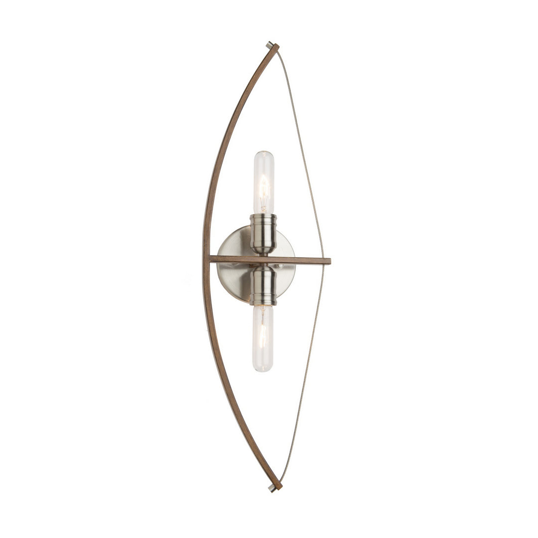 Artcraft Arco AC11485 Wall Light - Faux Wood & Brushed Nickel