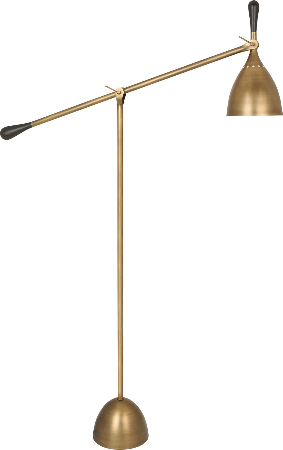 Robert Abbey Lighting 1341 Ledger Lamp Warm Brass W/Dark Walnut