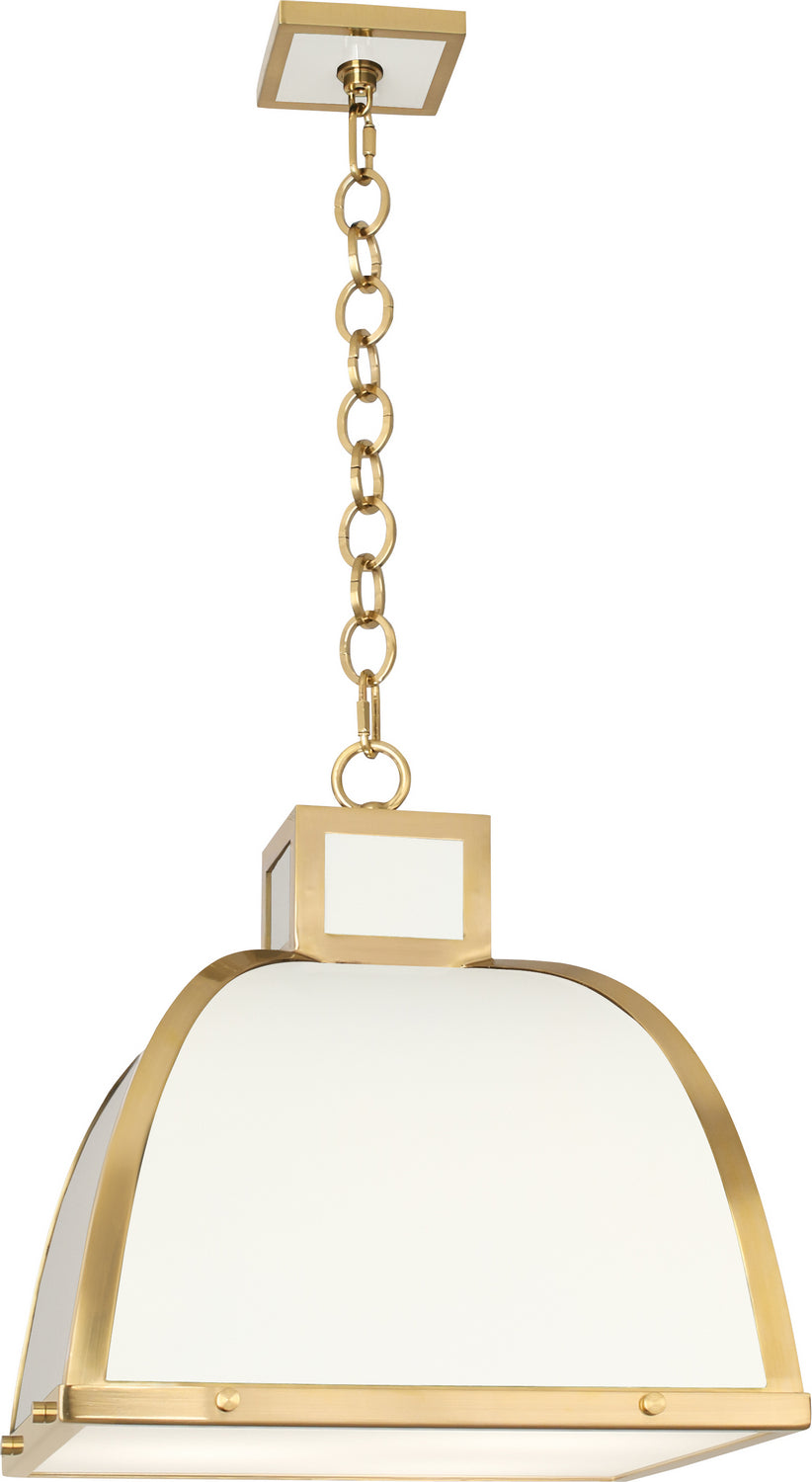 Robert Abbey Ranger 1445 Pendant Light - Glossy White Painted w/Modern Brass