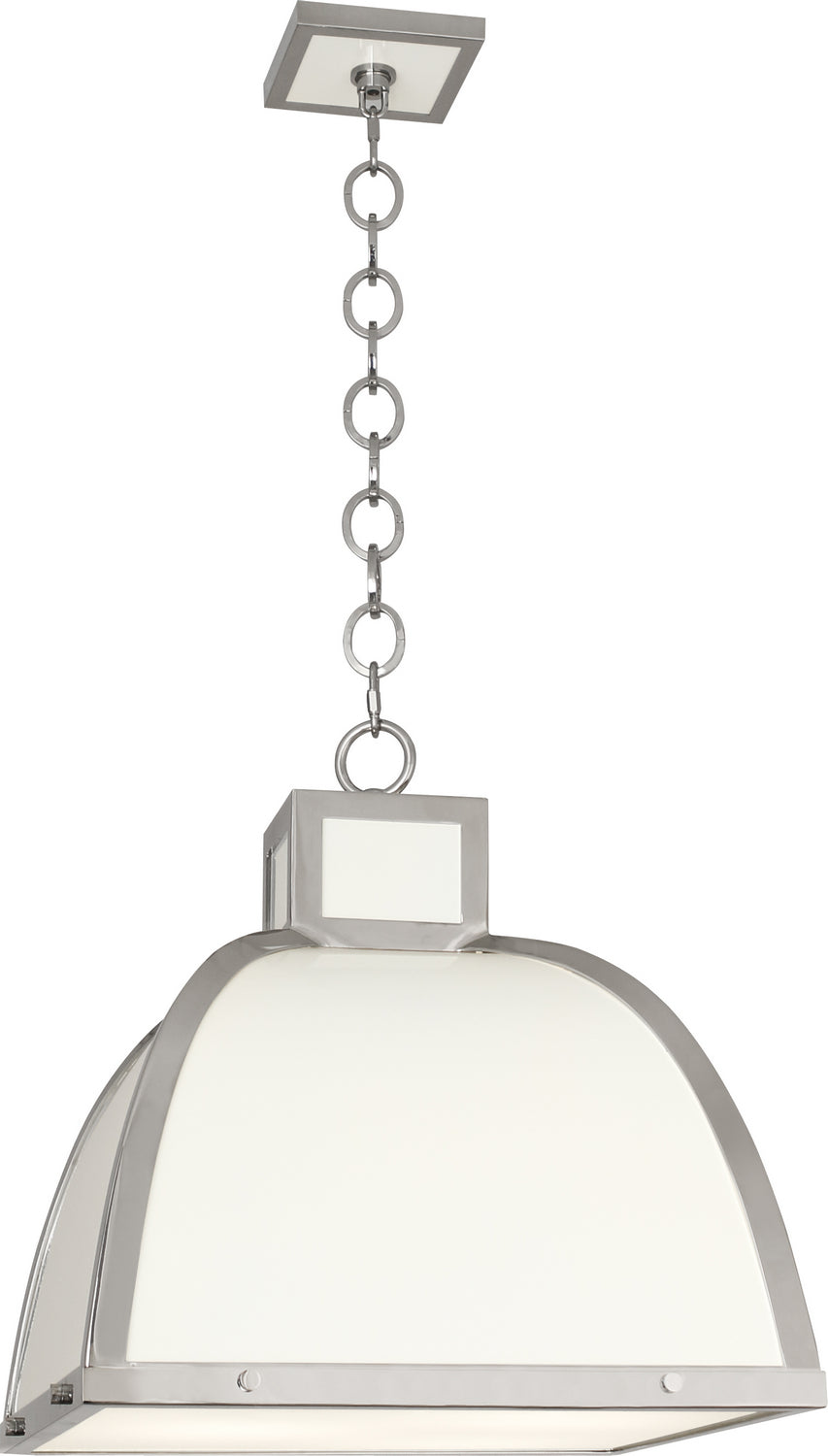 Robert Abbey Ranger 1447 Pendant Light - Glossy White Painted w/Polished Nickel