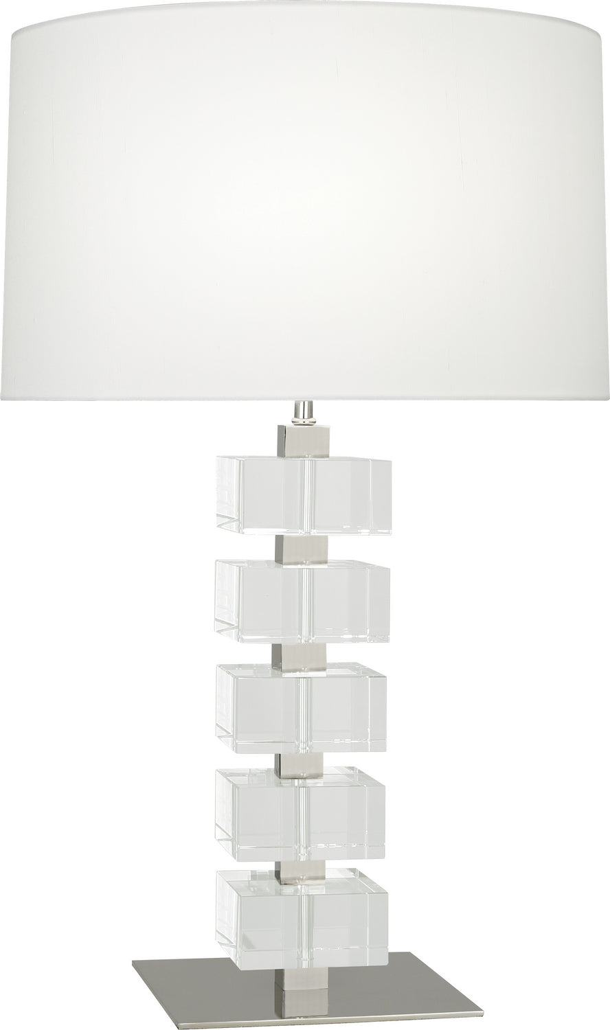 Robert Abbey Lighting 175X Jonathan Adler Monaco Lamp Polished Nickel And Clear Crystal Blocks