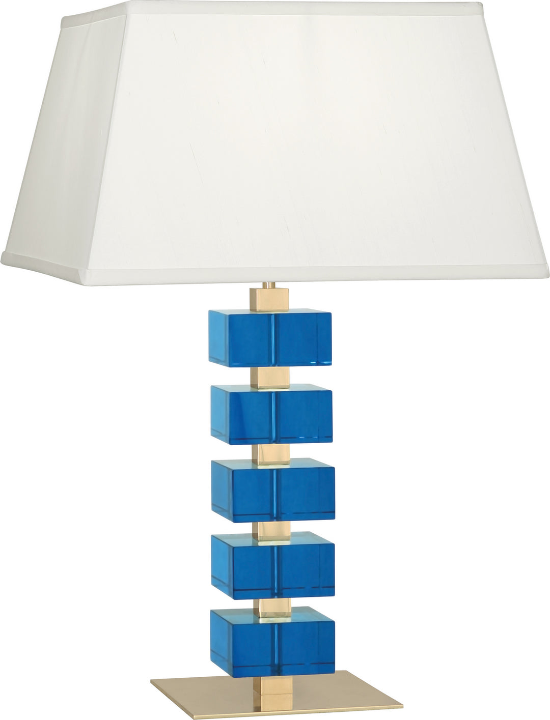 Robert Abbey Lighting 176 Jonathan Adler Monaco Lamp Lacquered Natural Brass And Turquoise Crystal Blocks