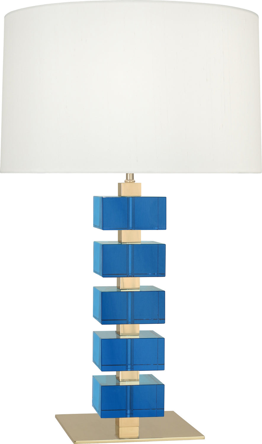 Robert Abbey Lighting 176X Jonathan Adler Monaco Lamp Lacquered Natural Brass And Turquoise Crystal Blocks