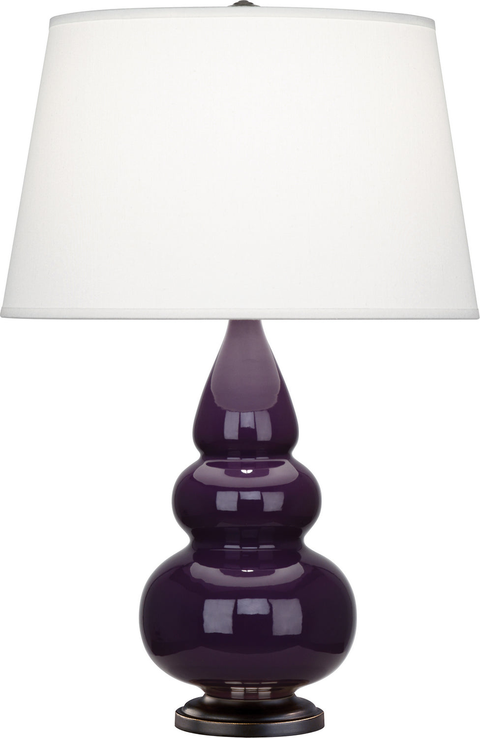 Robert Abbey Lighting 379X Small Triple Gourd Lamp Amethyst Glazed W/Deep Patina Bronze