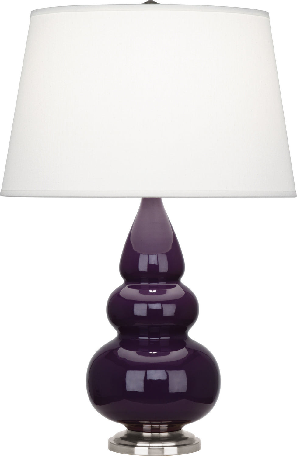 Robert Abbey Lighting 380X Small Triple Gourd Lamp Amethyst Glazed W/Antique Silver