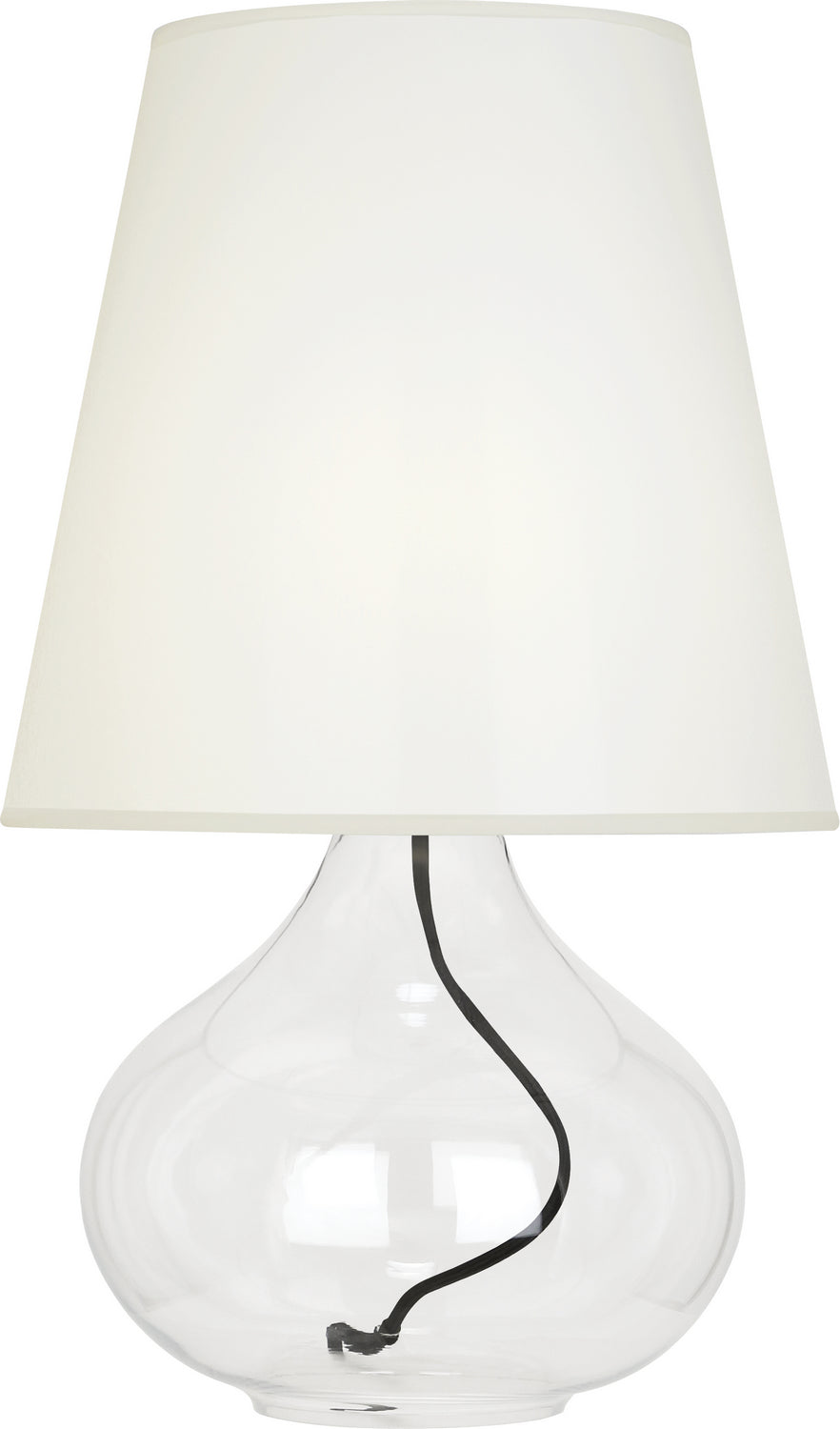 Robert Abbey Lighting 458W June Lamp Clear Glass Body W/Black Fabric Wrapped Cord