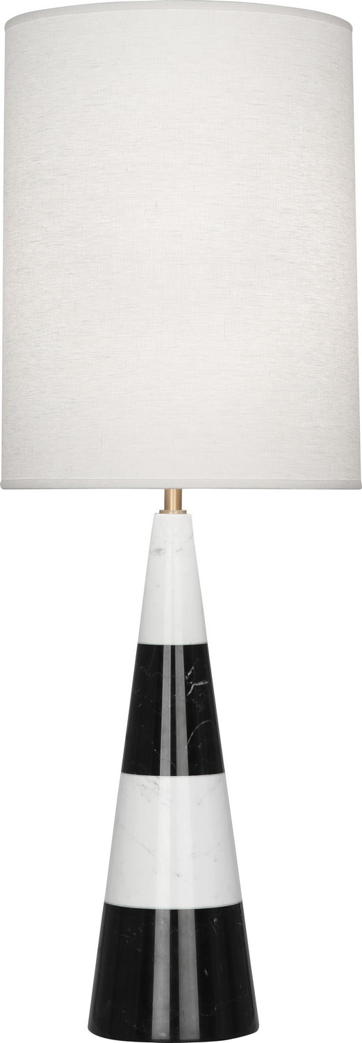 Robert Abbey Lighting 851 Jonathan Adler Canaan Lamp Carrara And Black Marble Base W/Antique Brass