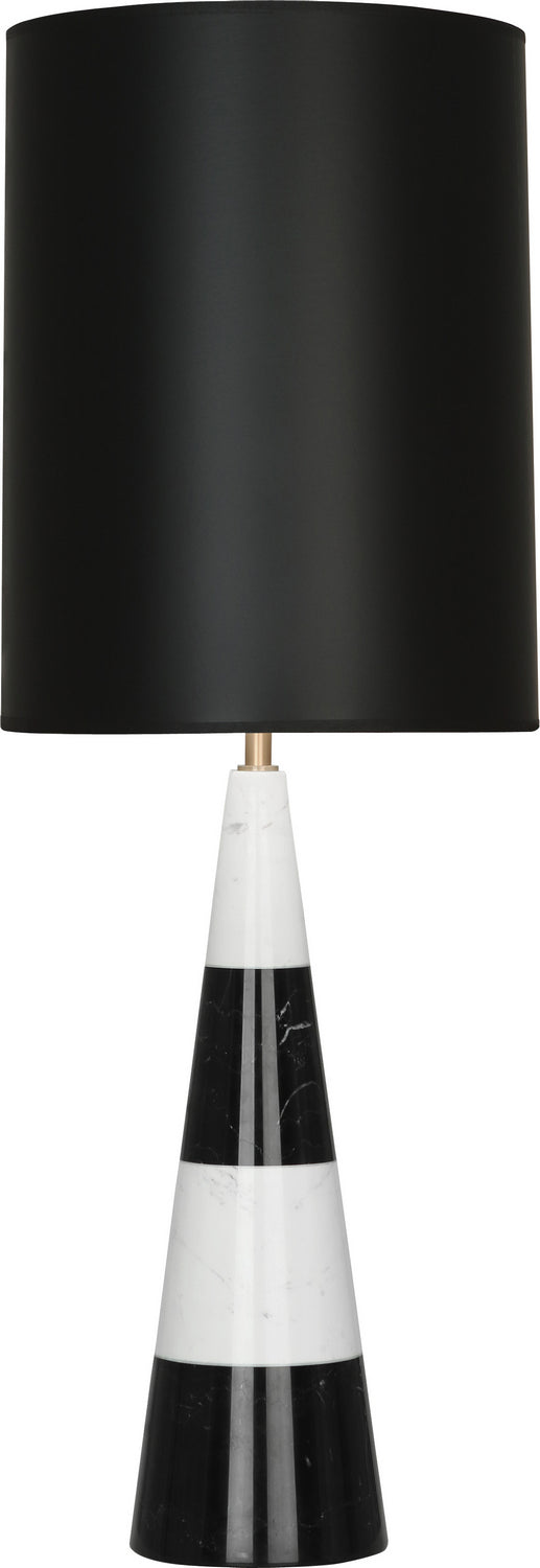 Robert Abbey Lighting 851B Jonathan Adler Canaan Lamp Carrara And Black Marble Base W/Antique Brass