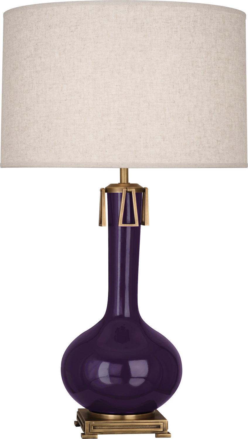 Robert Abbey Lighting AM992 Athena Lamp Amethyst Glazed W/Aged Brass