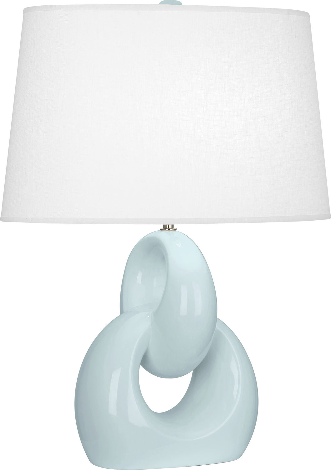 Robert Abbey Lighting BB981 Fusion Lamp Baby Blue Glazed W/Polished Nickel