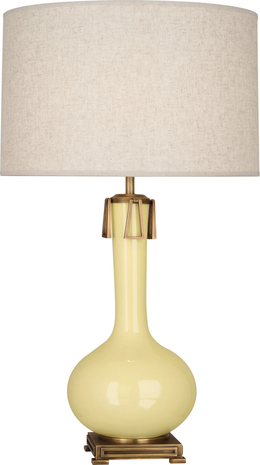 Robert Abbey Lighting BT992 Athena Lamp Butter Glazed W/Aged Brass