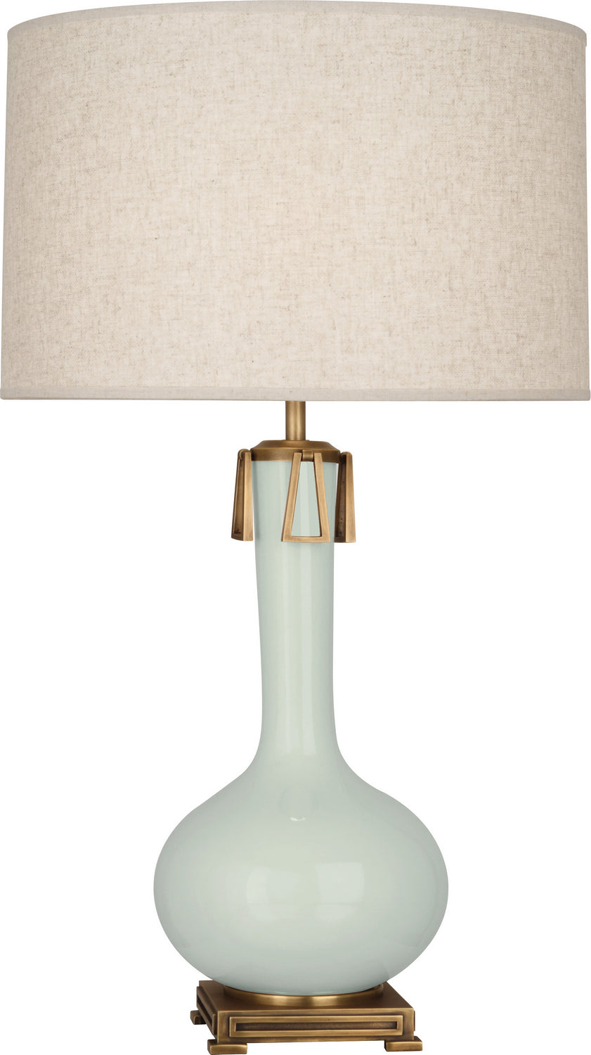 Robert Abbey Lighting CL992 Athena Lamp Celadon Glazed W/Aged Brass