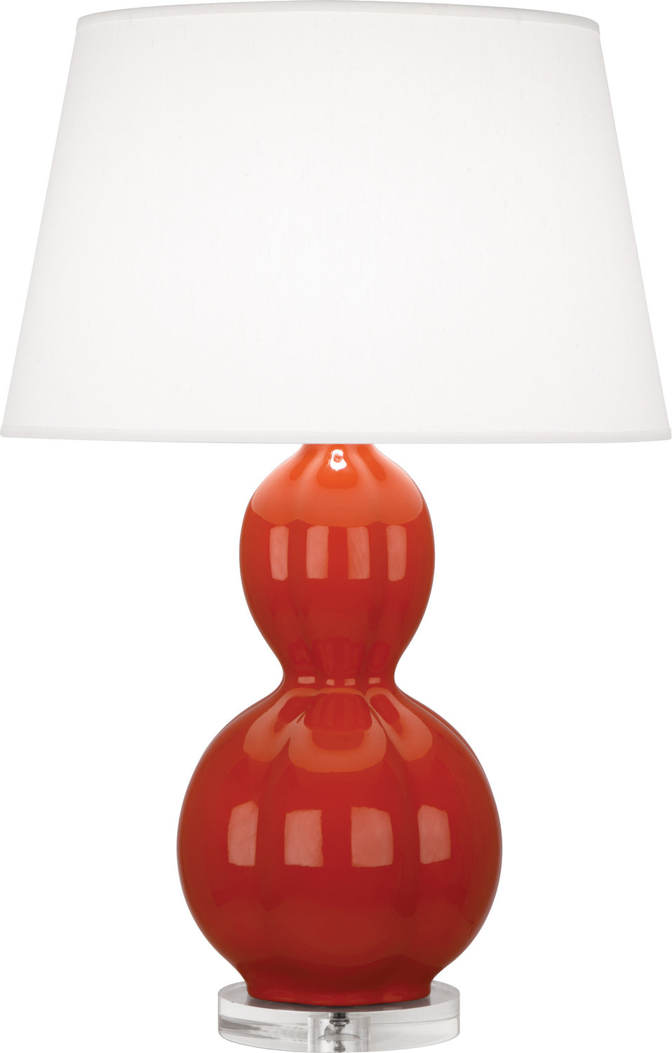 Robert Abbey Lighting DB997 Williamsburg Randolph Lamp Rusty Red Orange Glazed W/Lucite Base