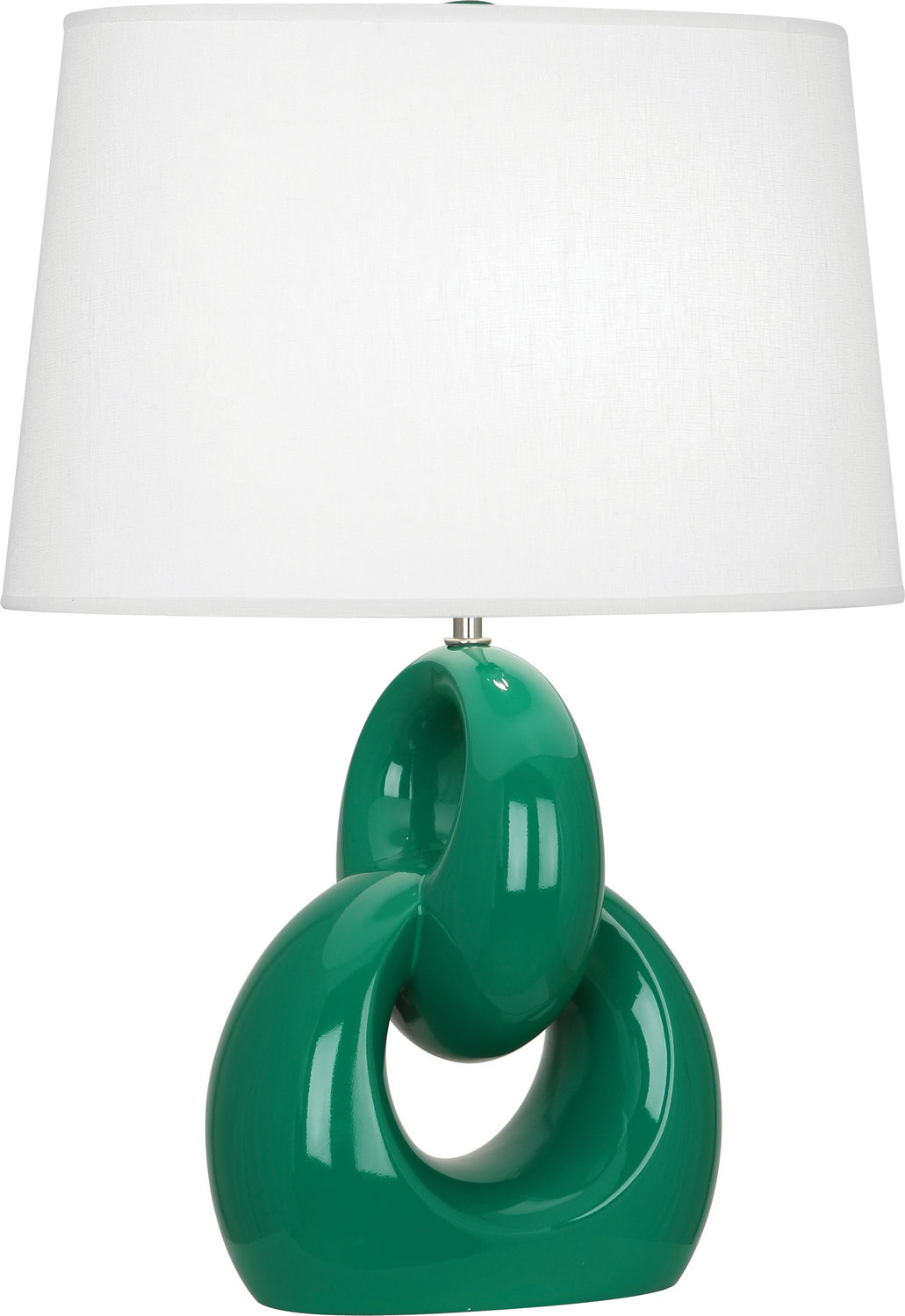 Robert Abbey Lighting EG981 Fusion Lamp Emerald Green Glazed W/Polished Nickel