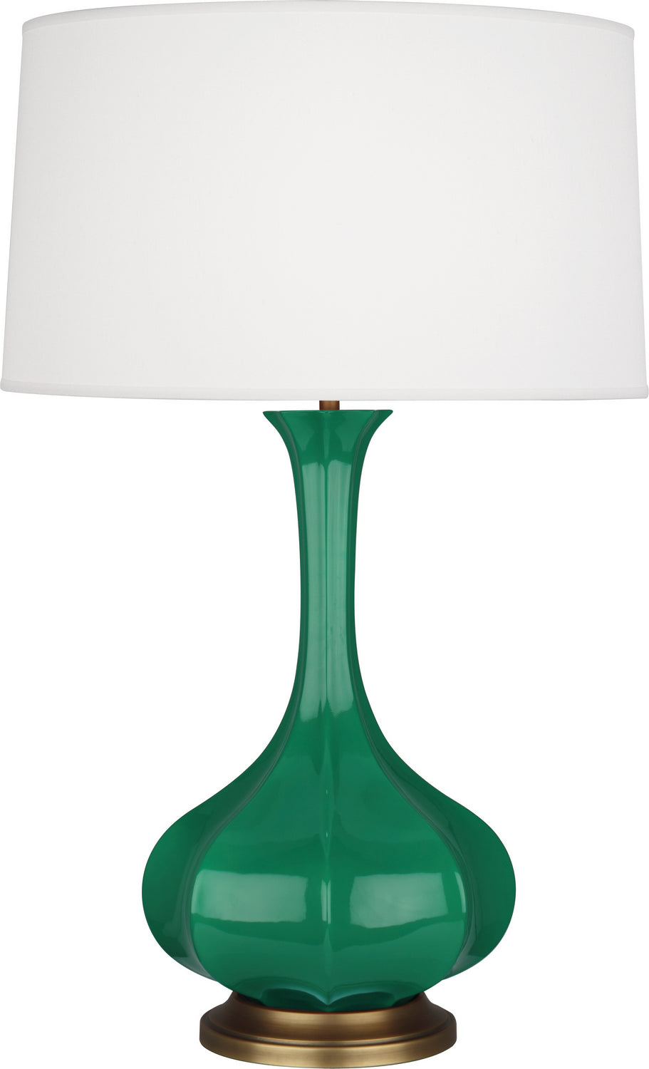 Robert Abbey Lighting EG994 Pike Lamp Emerald Green Glazed W/Aged Brass