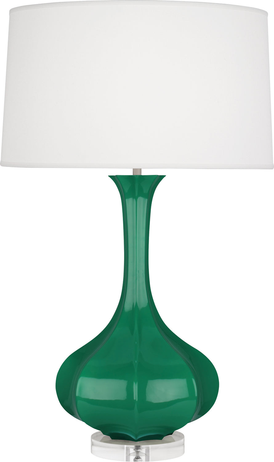 Robert Abbey Lighting EG996 Pike Lamp Emerald Green Glazed W/Lucite Base