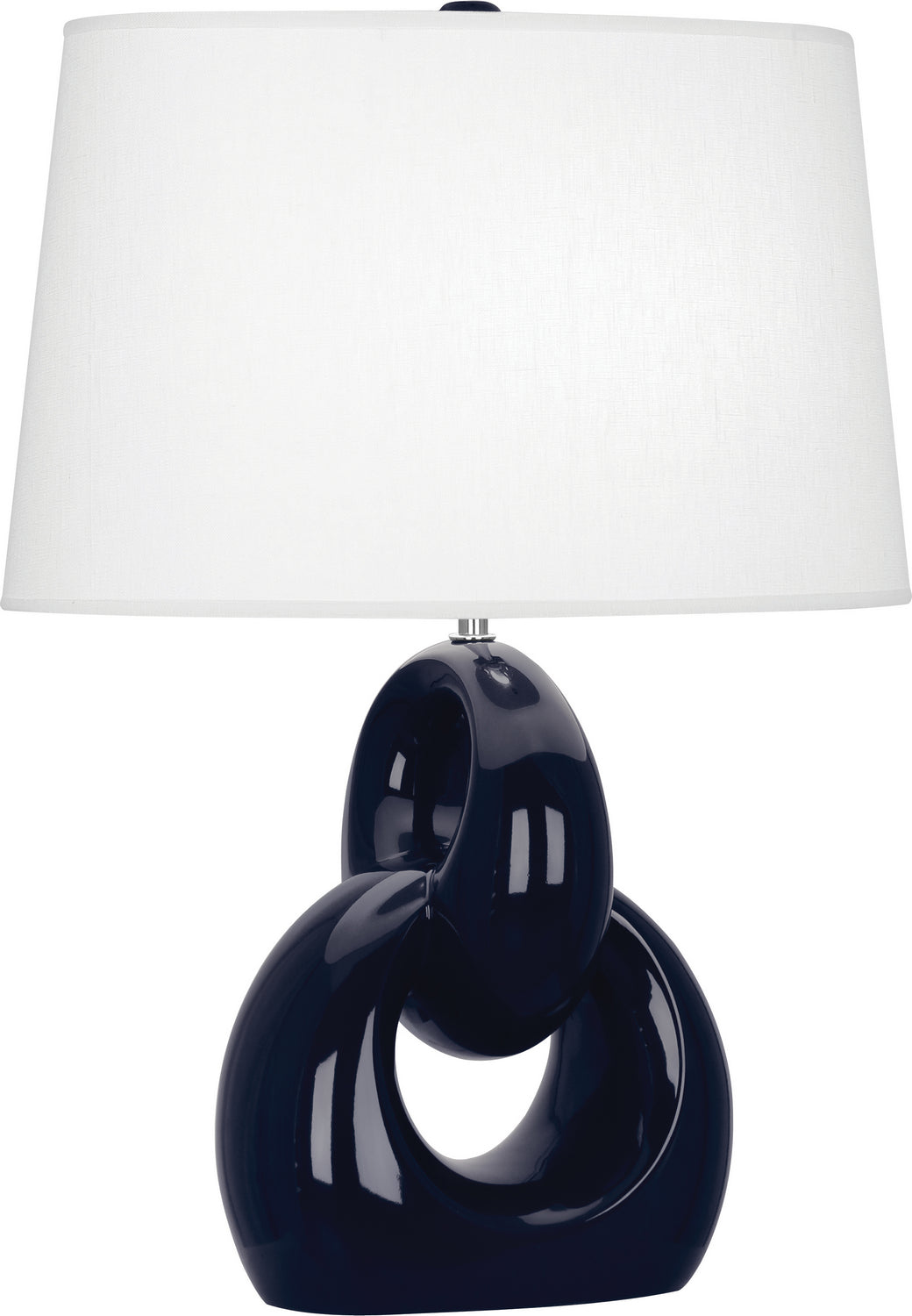 Robert Abbey Lighting MB981 Fusion Lamp Midnight Blue Glazed W/Polished Nickel