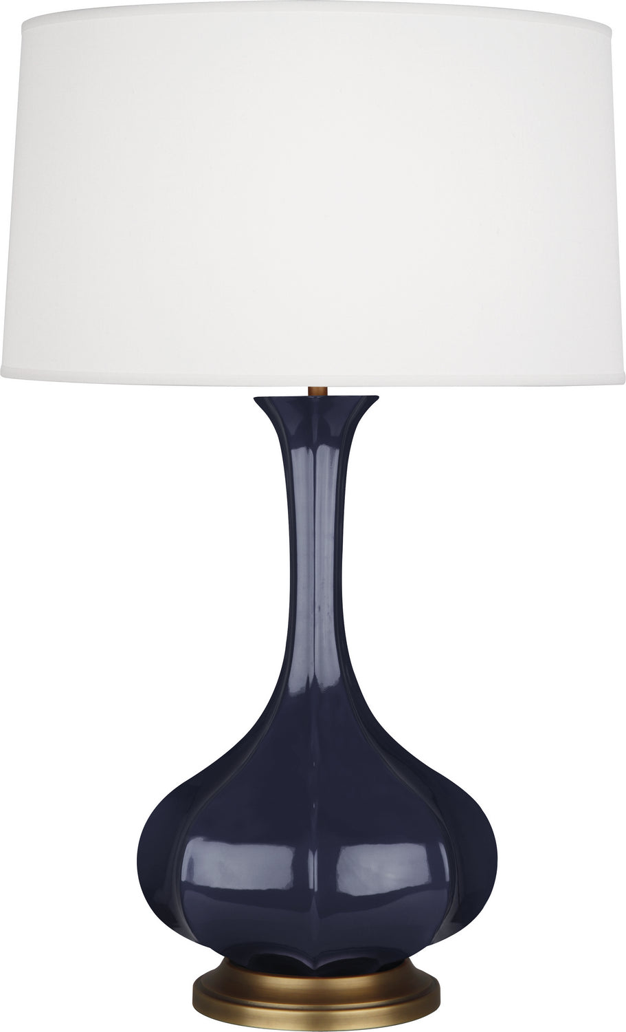 Robert Abbey Lighting MB994 Pike Lamp Midnight Blue Glazed W/Aged Brass