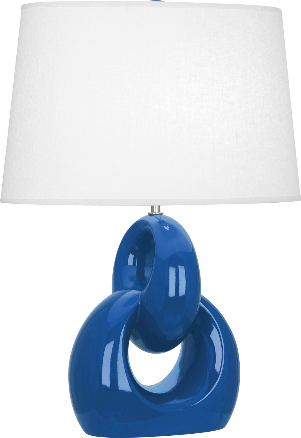 Robert Abbey Lighting MR981 Fusion Lamp Marine Blue0 Glazed W/Polished Nickel