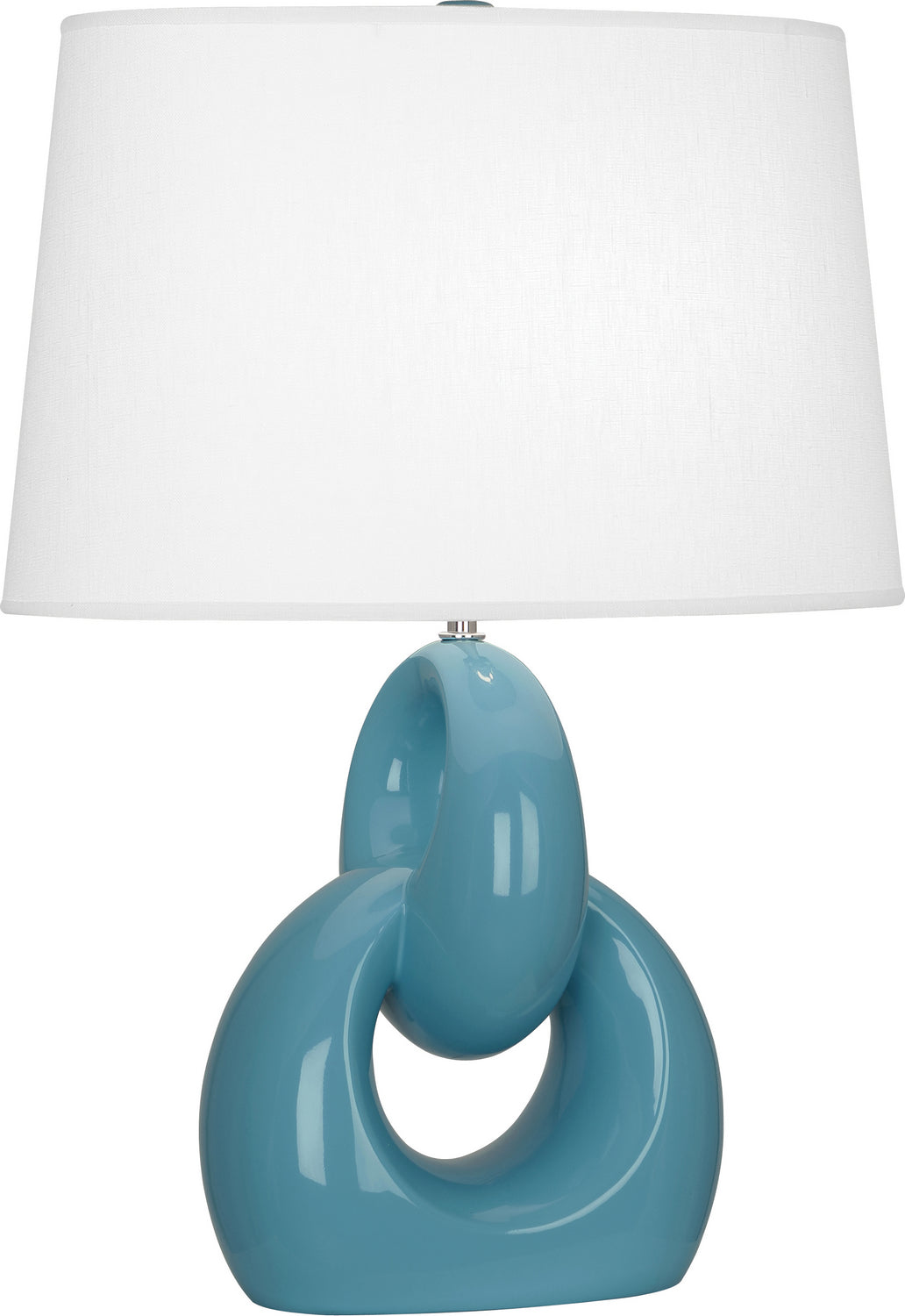 Robert Abbey Lighting OB981 Fusion Lamp Steel Blue Glazed W/Polished Nickel