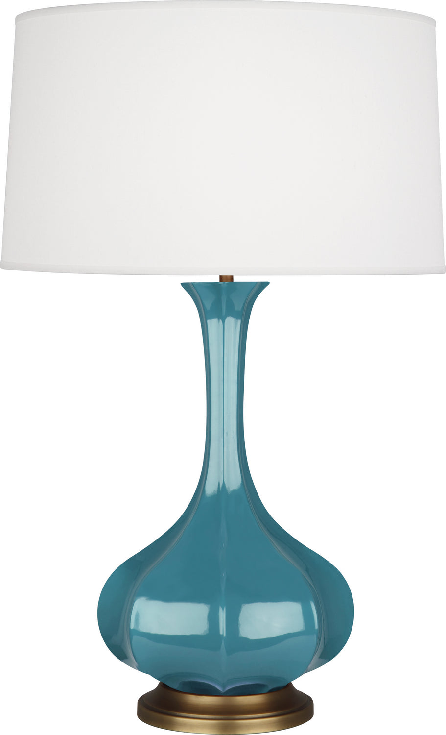 Robert Abbey Lighting OB994 Pike Lamp Steel Blue Glazed W/Aged Brass