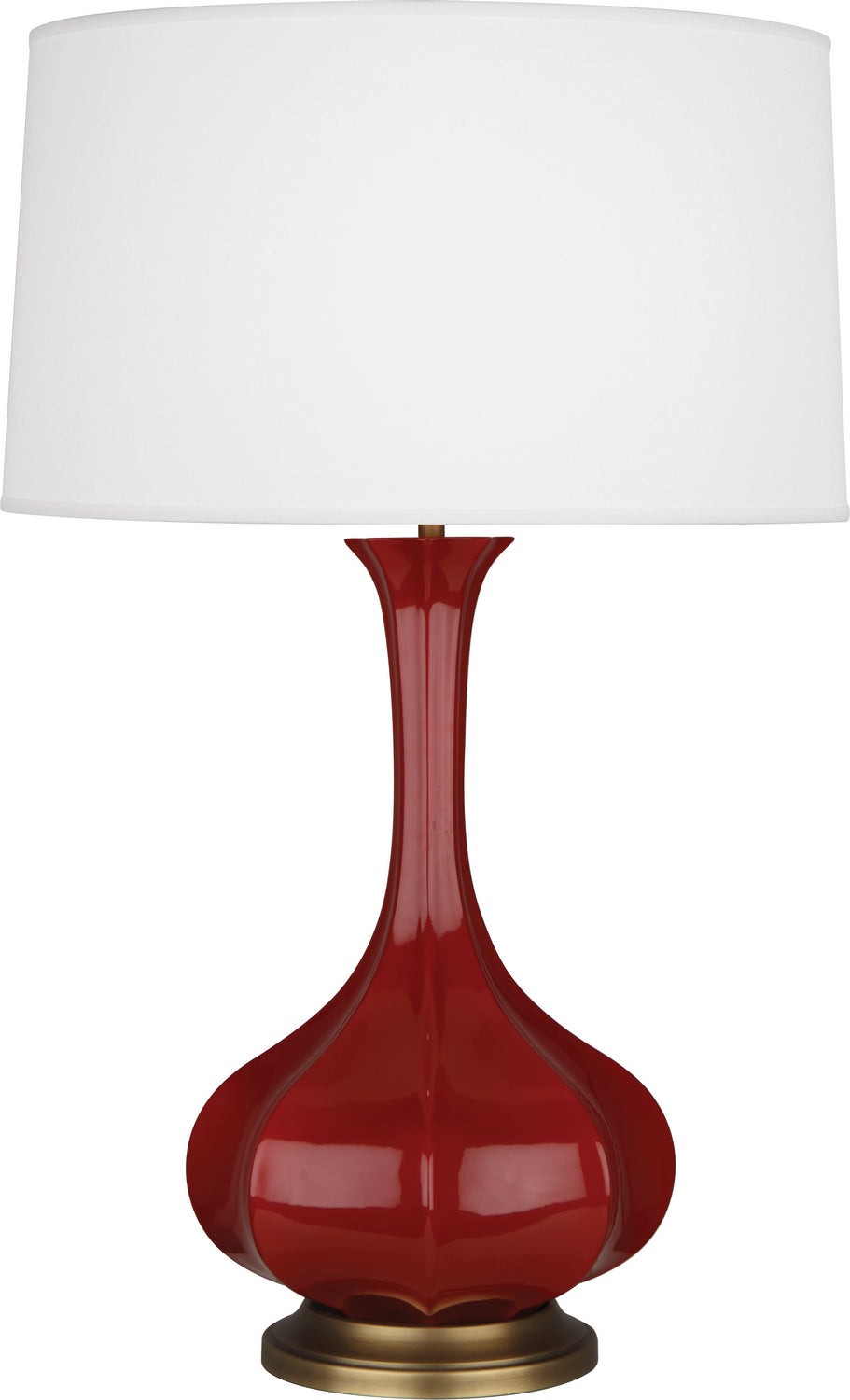 Robert Abbey Lighting OX994 Pike Lamp Oxblood Glazed W/Aged Brass