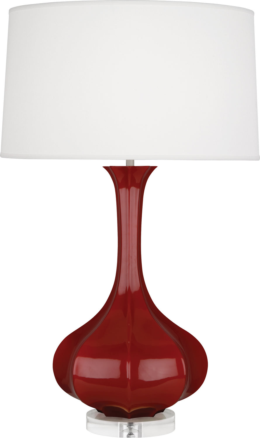 Robert Abbey Lighting OX996 Pike Lamp Oxblood Glazed W/Lucite Base