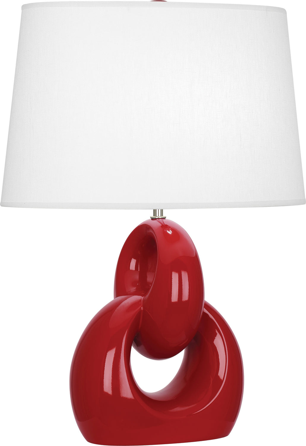 Robert Abbey Lighting RR981 Fusion Lamp Ruby Red Glazed W/Polished Nickel