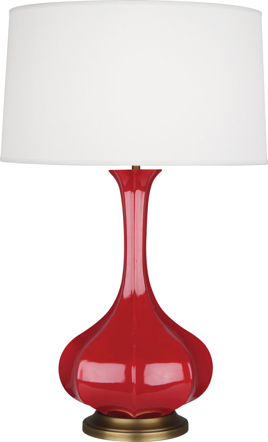 Robert Abbey Lighting RR994 Pike Lamp Ruby Red Glazed W/Aged Brass