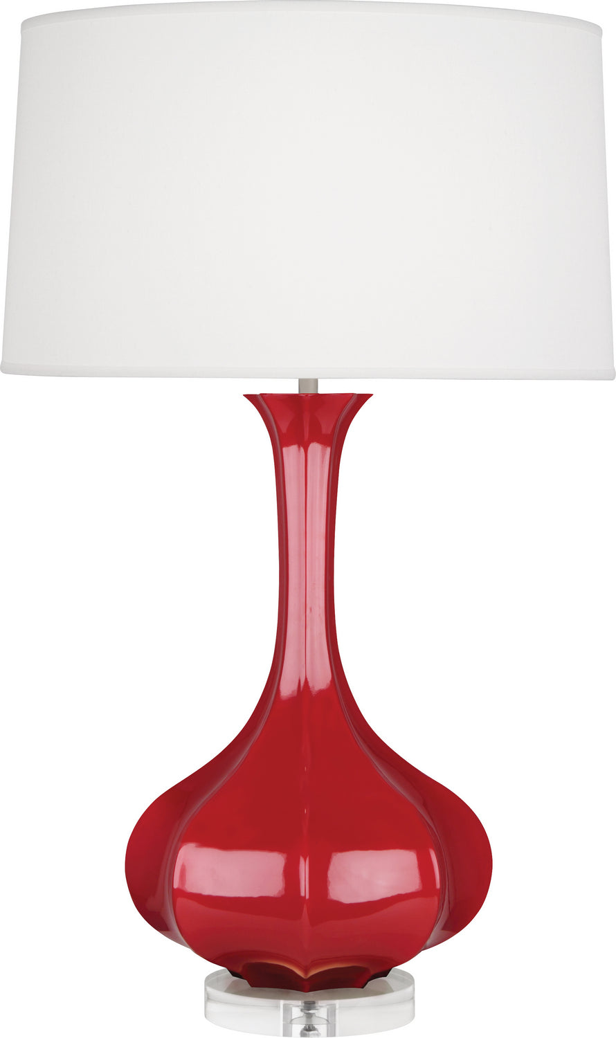 Robert Abbey Lighting RR996 Pike Lamp Ruby Red Glazed W/Lucite Base