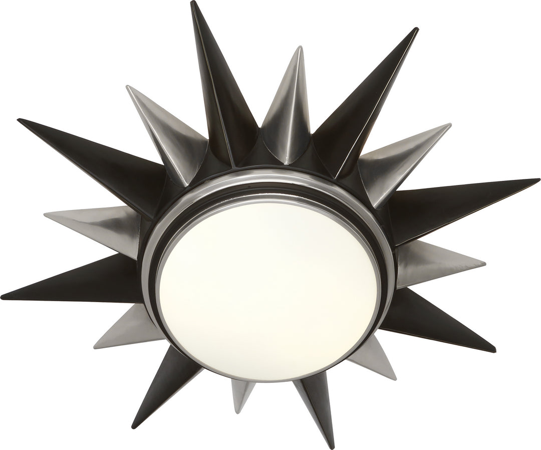 Robert Abbey Cosmos S1017 Ceiling Light - Deep Patina Bronze w/Antique Silver and Frosted Glass Diffuser