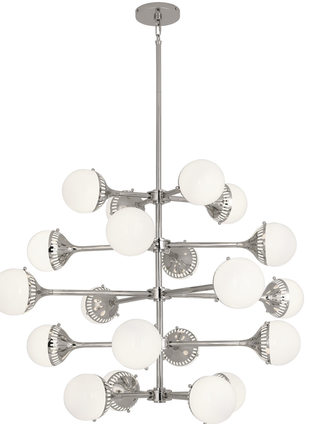 Robert Abbey Jonathan Adler Rio S789 Chandelier Light - Polished Nickel w/ White Glass