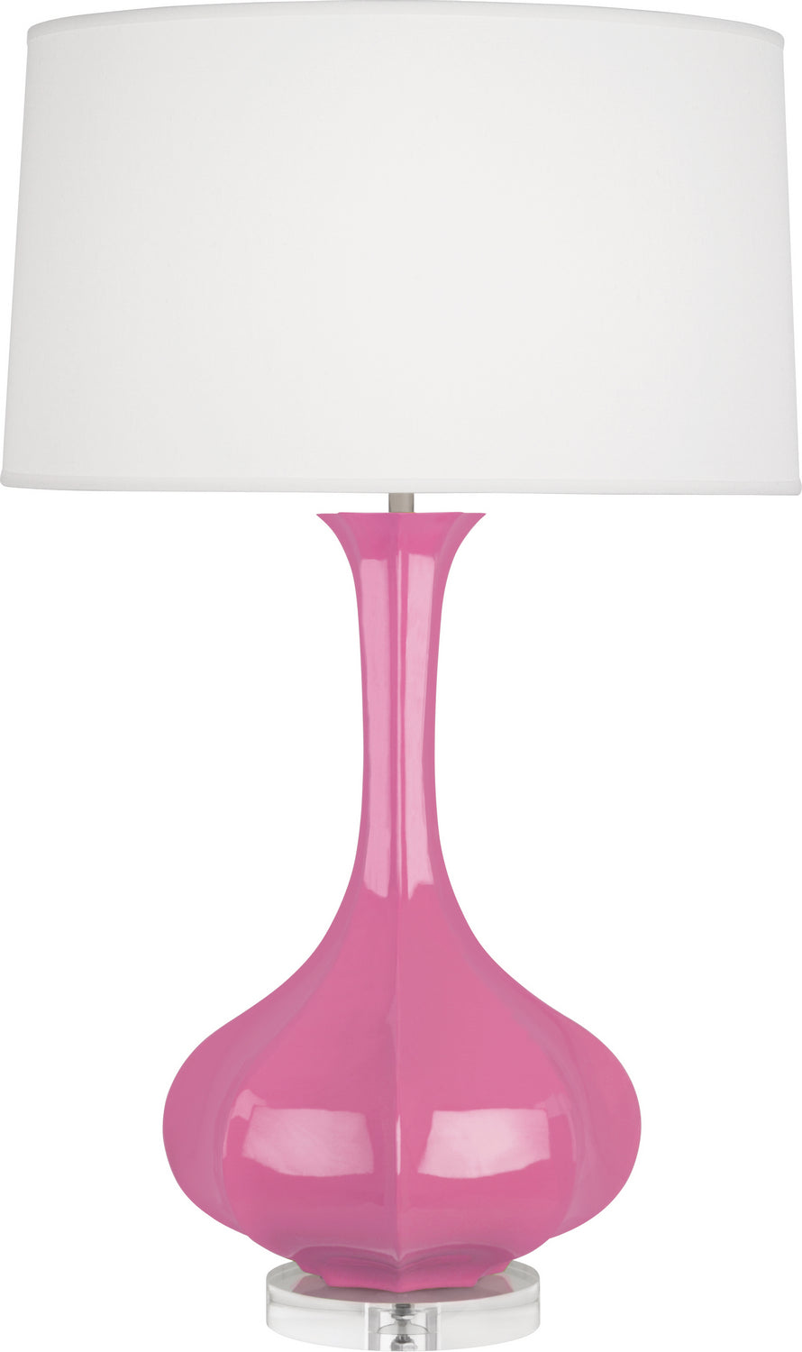 Robert Abbey Lighting SP996 Pike Lamp Schiaparelli Pink Glazed W/Lucite Base