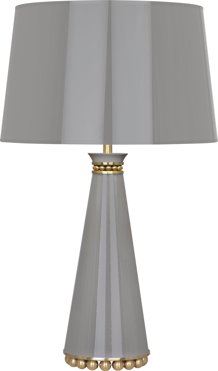 Robert Abbey Lighting ST44 Pearl Lamp Smoky Taupe Lacquered Paint W/Modern Brass