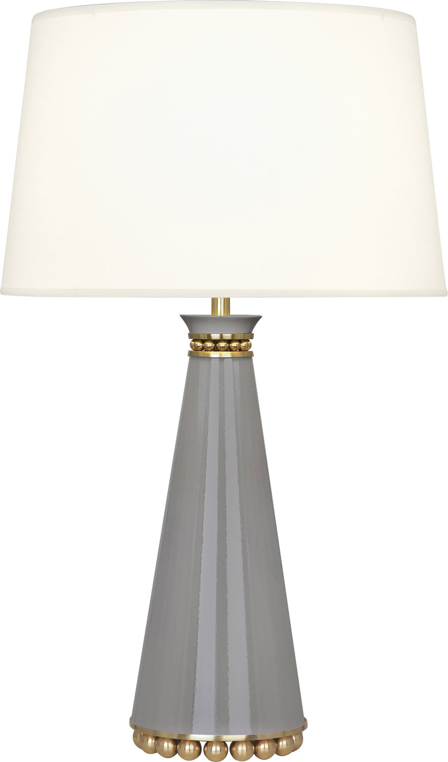 Robert Abbey Lighting ST44X Pearl Lamp Smoky Taupe Lacquered Paint And Modern Brass