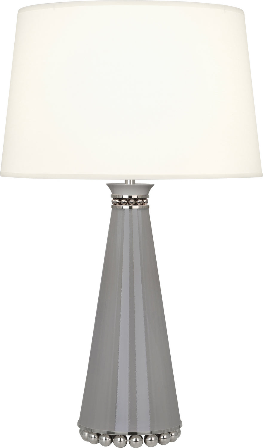 Robert Abbey Lighting ST45X Pearl Lamp Smoky Taupe Lacquered Paint And Polished Nickel