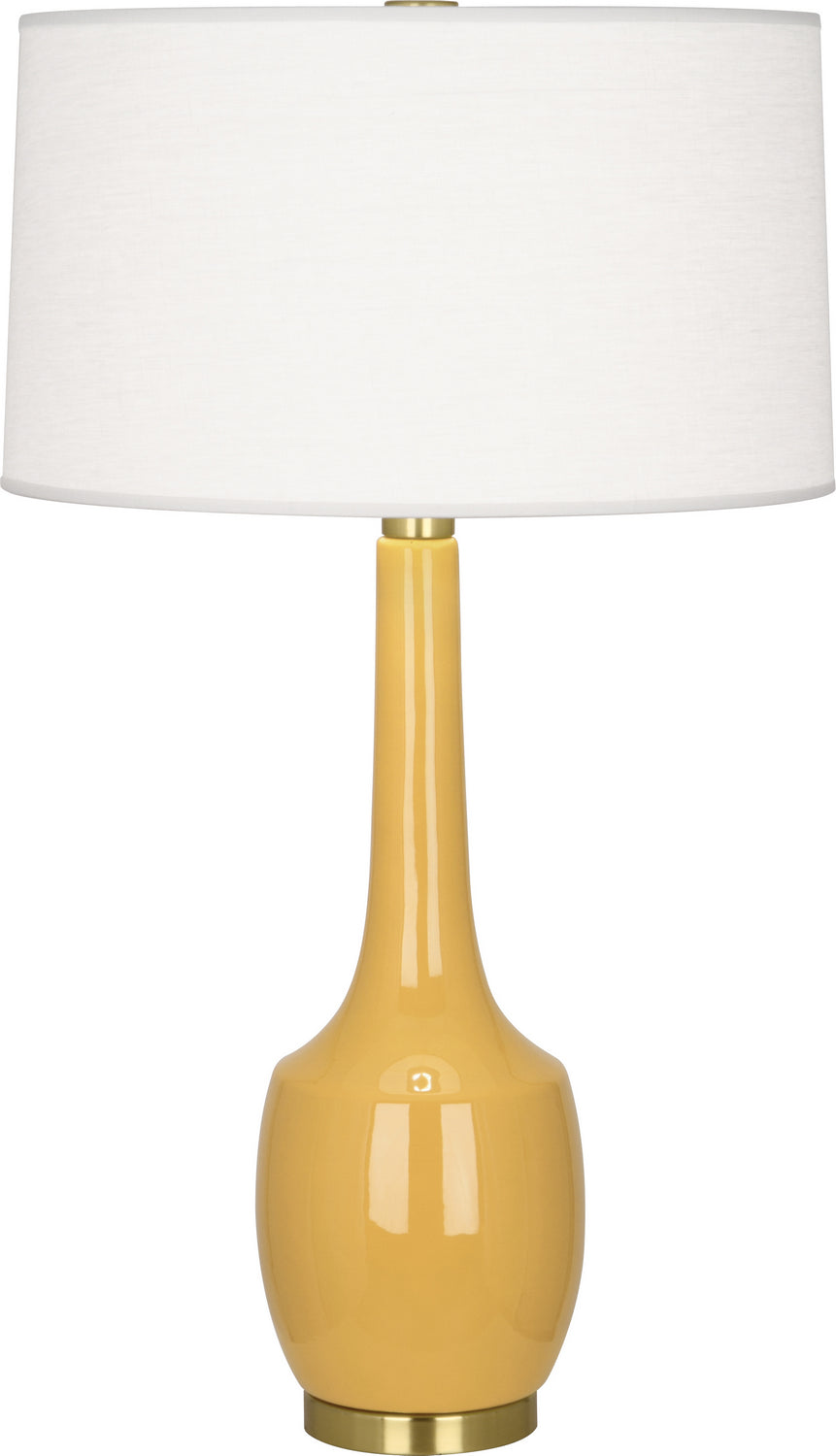 Robert Abbey Lighting SU701 Delilah Lamp Antique Brass W/Sunset Yellow Glazed