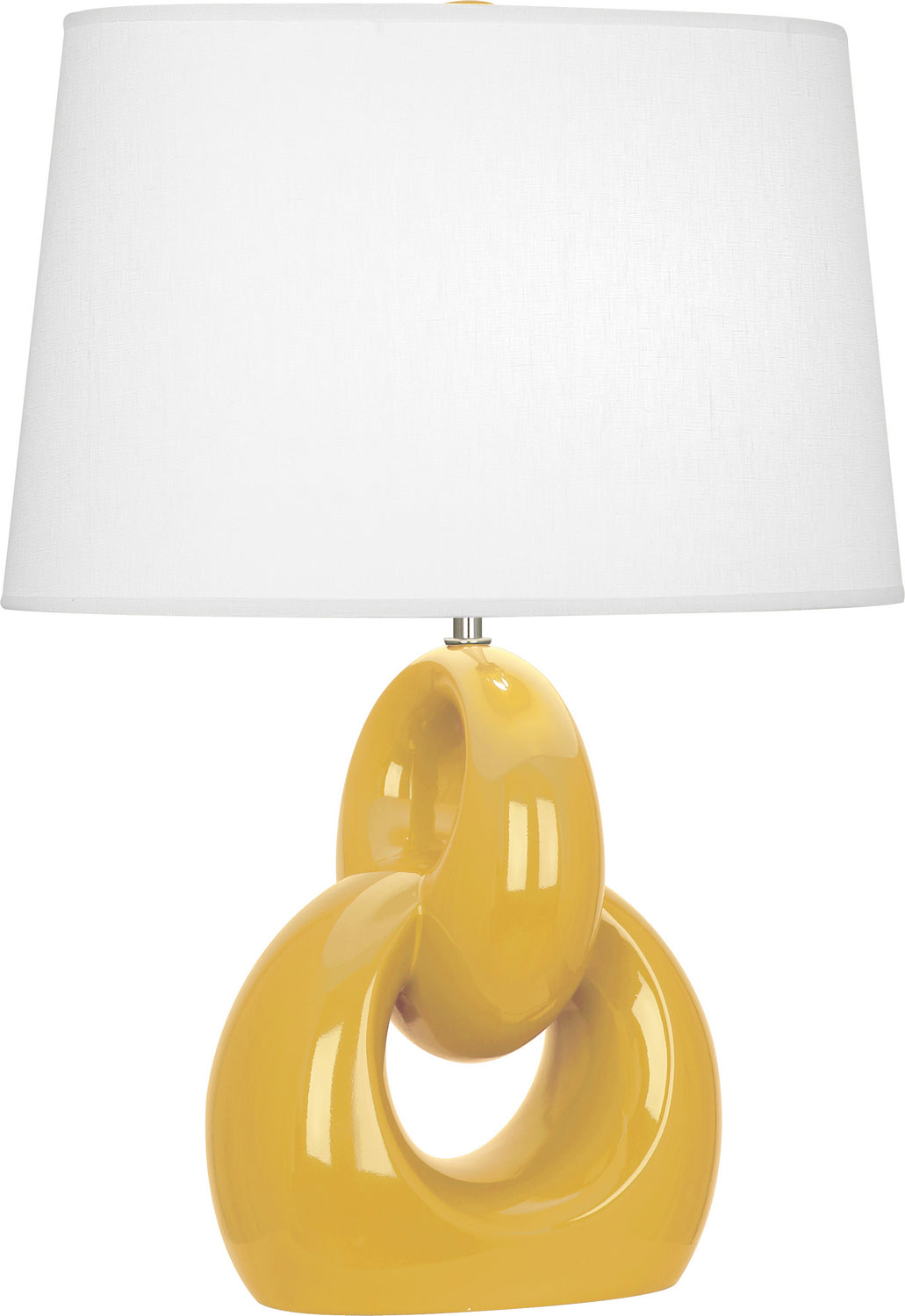 Robert Abbey Lighting SU981 Fusion Lamp Sunset Yellow Glazed W/Polished Nickel