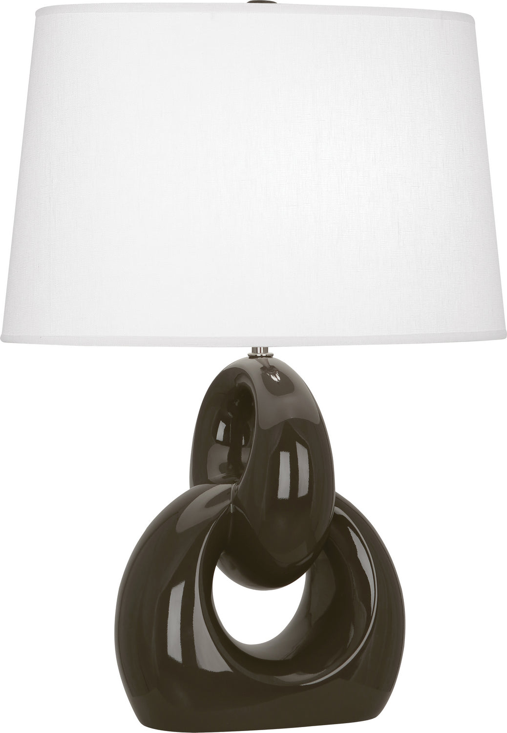 Robert Abbey Lighting TE981 Fusion Lamp Brown Tea Glazed W/Polished Nickel
