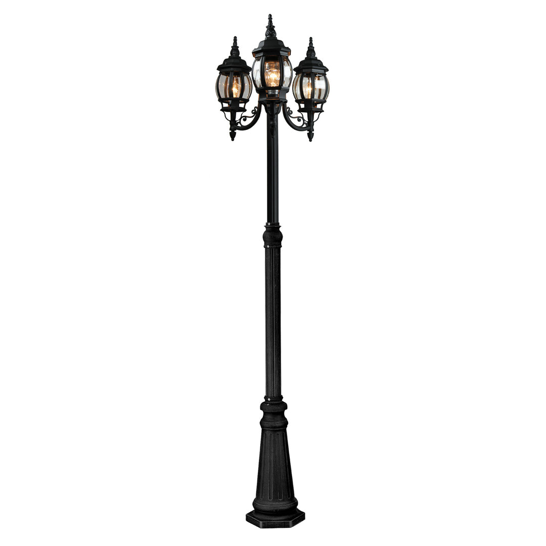 Artcraft Lighting AC8099BK Classico Three Light Outdoor Post Mount Outdoor Black