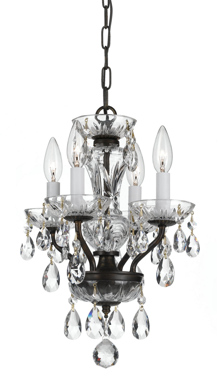 Crystorama Traditional Crystal 5534-EB-CL-SAQ Chandelier Light - English Bronze