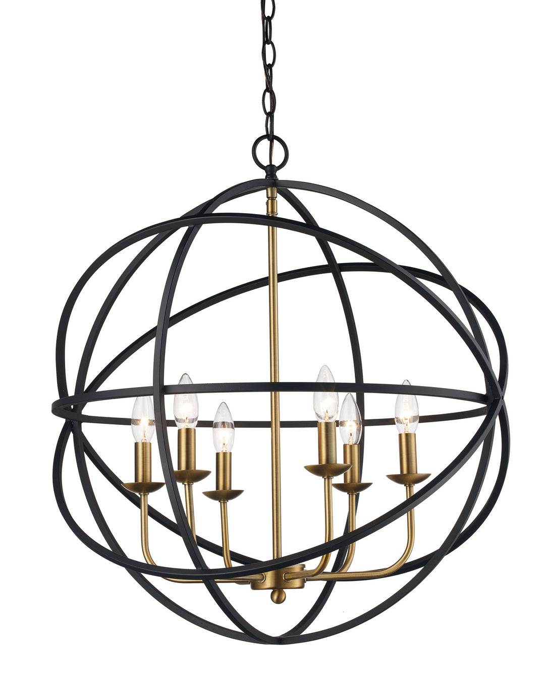 Trans Globe Imports 70656 BK/AG Pendant Light - Black/Antique Gold