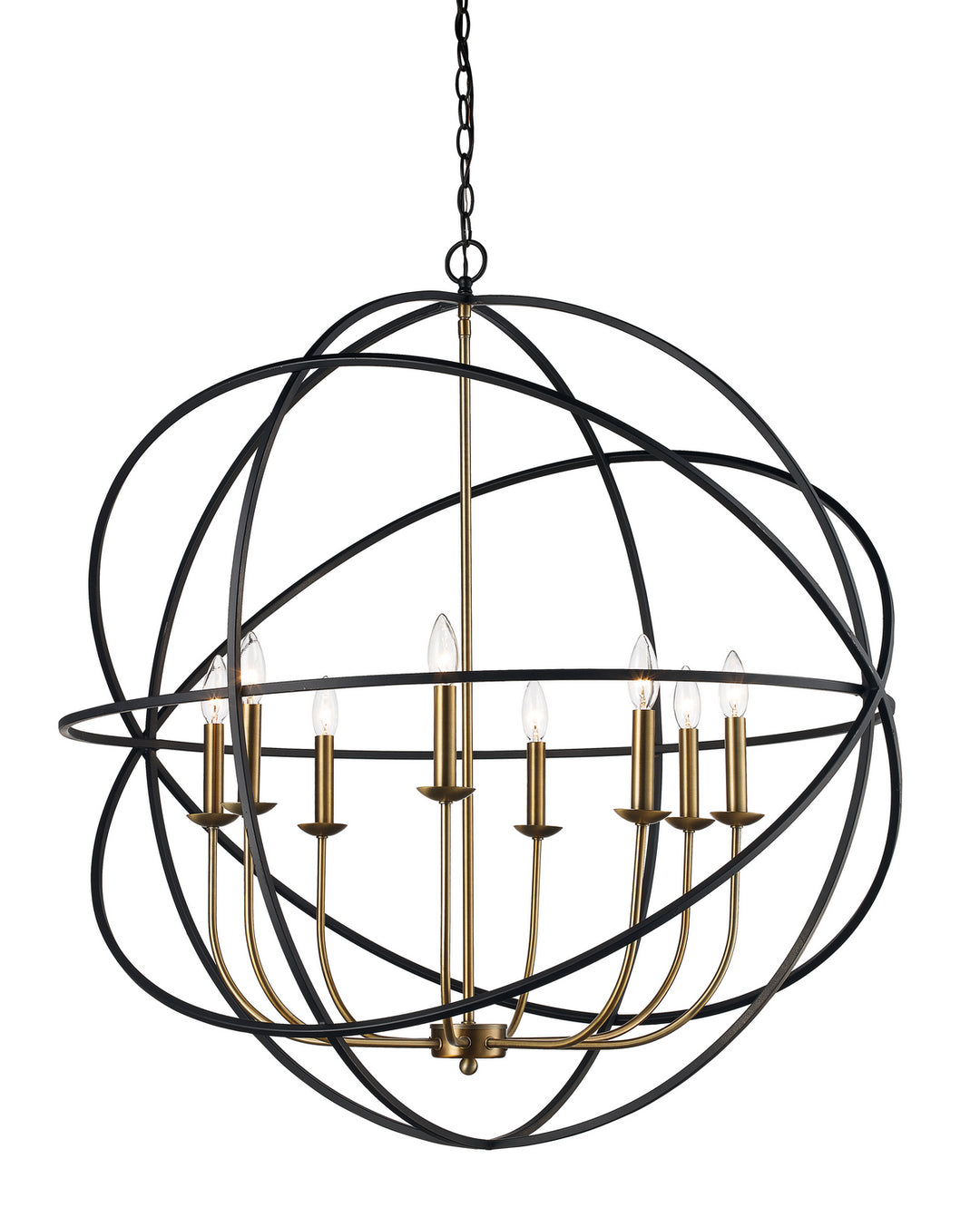 Trans Globe Imports 70659 BK/AG Pendant Light - Black/Antique Gold