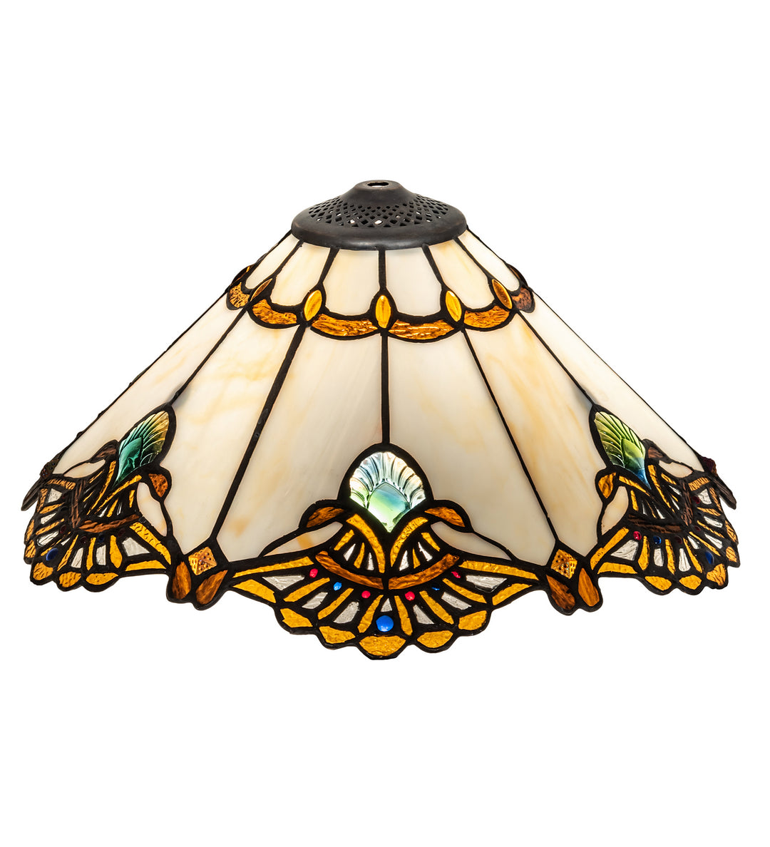 Meyda Tiffany Lighting 157065 Shell With Jewels Shade Lamp Shade Multicolored