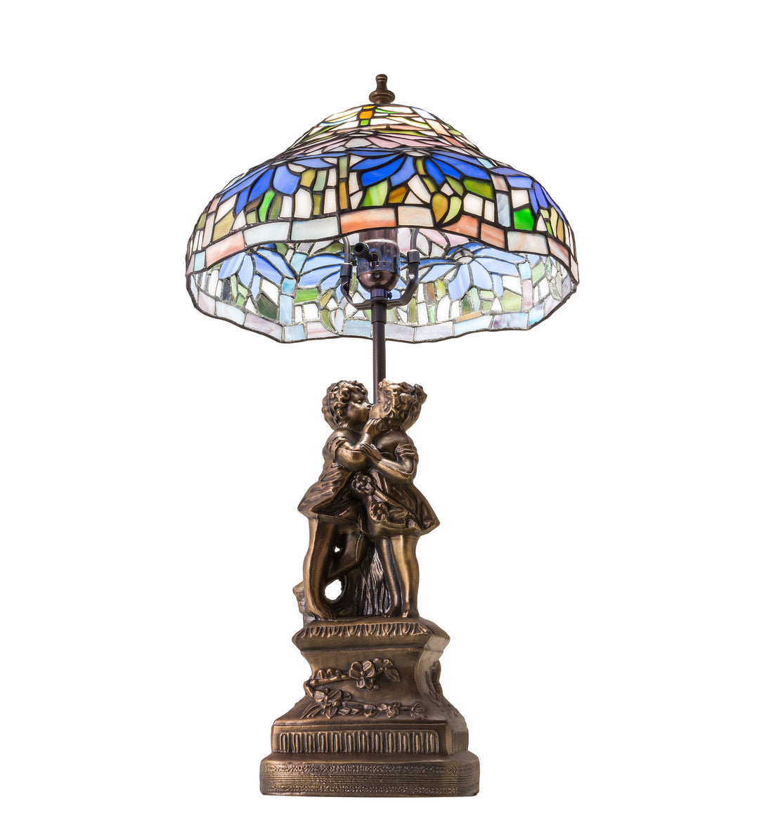 Meyda Tiffany Lighting 173824 Tiffany Poinsettia One Light Accent Lamp Lamp Bronze / Dark